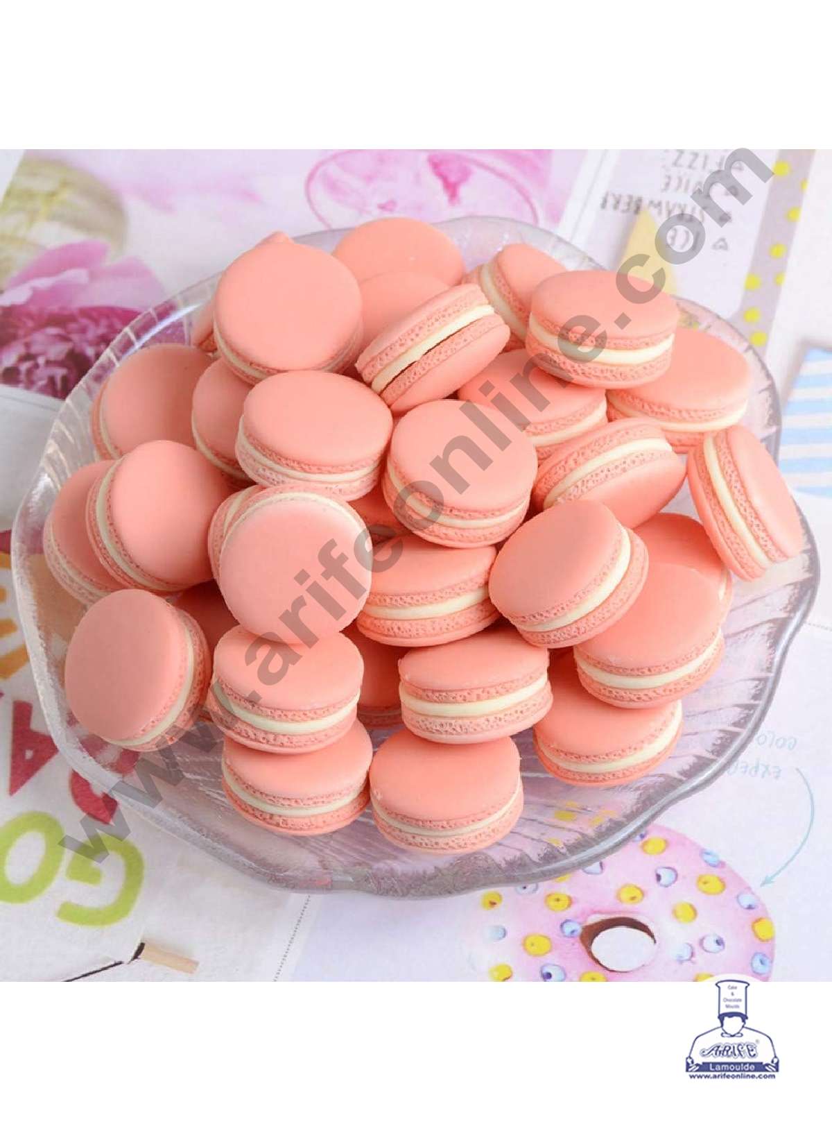 CAKE DECORβ’ Mini Macaroons Resin Charms For Cake & Cupcake Decoration Toppers - Peach ( 10 Pcs Pack )