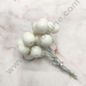 CAKE DECOR™ Pearl White Pearl Faux Ball Toppers For Cake and Cupcake Decoration - (20pcs Pack)