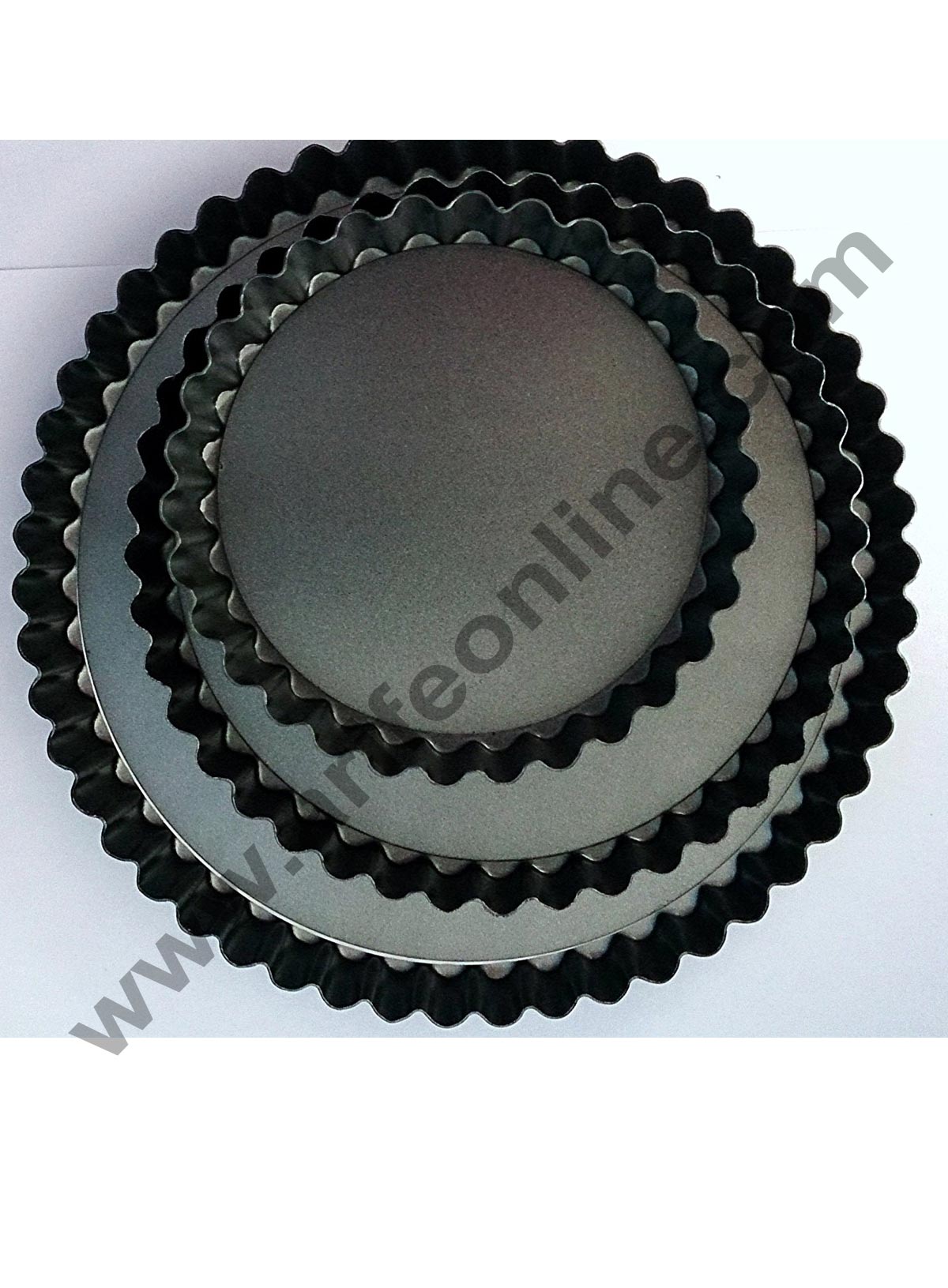 Cake Decor Nonstick Aluminum Tart and Pie Dish Pie Mould Set of 3