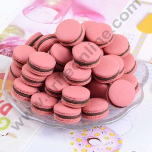 CAKE DECOR™ Mini Macaroons Resin Charms For Cake & Cupcake Decoration Toppers - Pink ( 10 Pcs Pack )