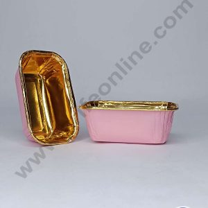 CAKE DECORβ’ 10 Pcs Small Golden Foil Coated Pink Paper Bake and Serve Plum Cake Mold