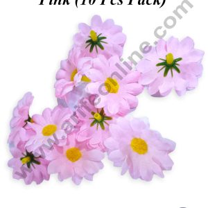 CAKE DECOR™ Pink Mini Daisy Artificial Flower For Cake Decoration ( 10 pcs pack )