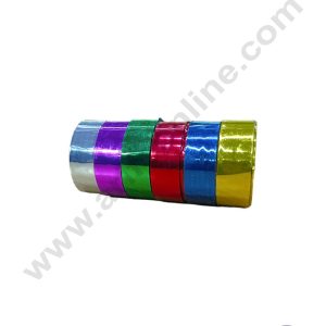 CAKE DECOR™ 6 Pieces Plain Metallic Mirror Tape DIY Decorative Tapes, Tape for Gift Wrapping, Crafts Decoration