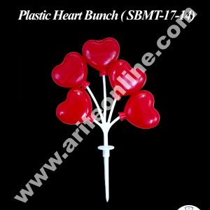 CAKE DECORβ’ Plastic Red Heart Bunch Cake Topper - 1 Bunch