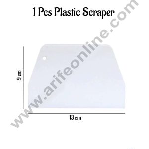 CAKE DECOR™ 1 Piece Plastic Dough Scrapper, Chopper, Smoother Cake Decorating Baking Tool (9 x 13 cm)