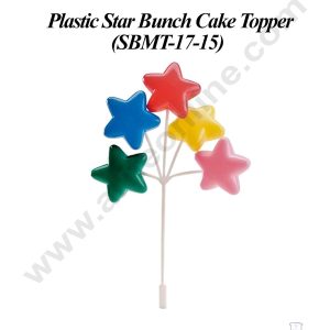 CAKE DECORβ’ Plastic Multicolor Star Bunch Cake Topper - 1 Bunch