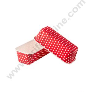 CAKE DECOR™ 10 Pcs Small Red White Polka Dot Design Bake and Serve Plum Cake Mold