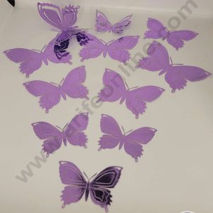 CAKE DECORβ’ 11 Pcs Imported Purple Butterfly Paper Topper for Cake & Cupcake Decoration (SBMT-PT-IMP-005)
