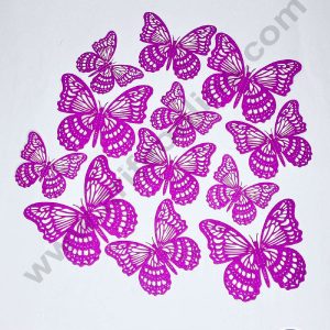 CAKE DECORβ’ 12 pcs Glitter Purple Imported Butterfly Paper Topper For Cake And Cupcake