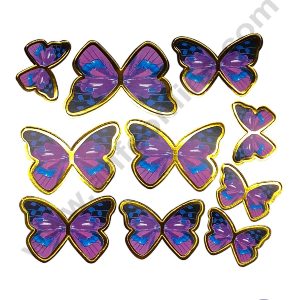 CAKE DECORβ’ 10 pcs Purple Blue Butterfly Paper Topper For Cake And Cupcake