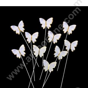 CAKE DECORβ’ Imported Purple Dotted Butterfly With Stick Paper Topper for Cake & Cupcake Decoration (SBMT-PT-IMP-018)