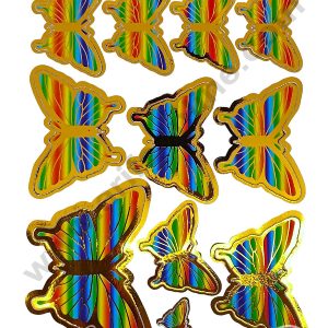 CAKE DECORβ’ 11 pcs Rainbow Theme Butterfly Paper Topper For Cake And Cupcake ( SBMT-PT-1001-Rainbow-11 )