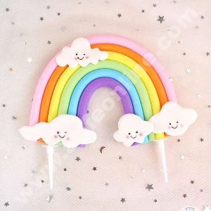 CAKE DECOR™ 1 Pieces Rainbow with Clouds Cake Toppers (SBRainbow-010)