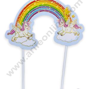 CAKE DECOR™ Rainbow with Unicorns Paper Cake Topper (SB-PT-Unicorns)