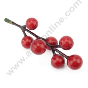 Cake Decorβ’ Mini Cherry Artificial Flower For Cake Decoration β Red( 10 Bunches )