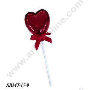 CAKE DECORβ’ Plastic Metallic Red Heart Cake Topper - 1 Piece