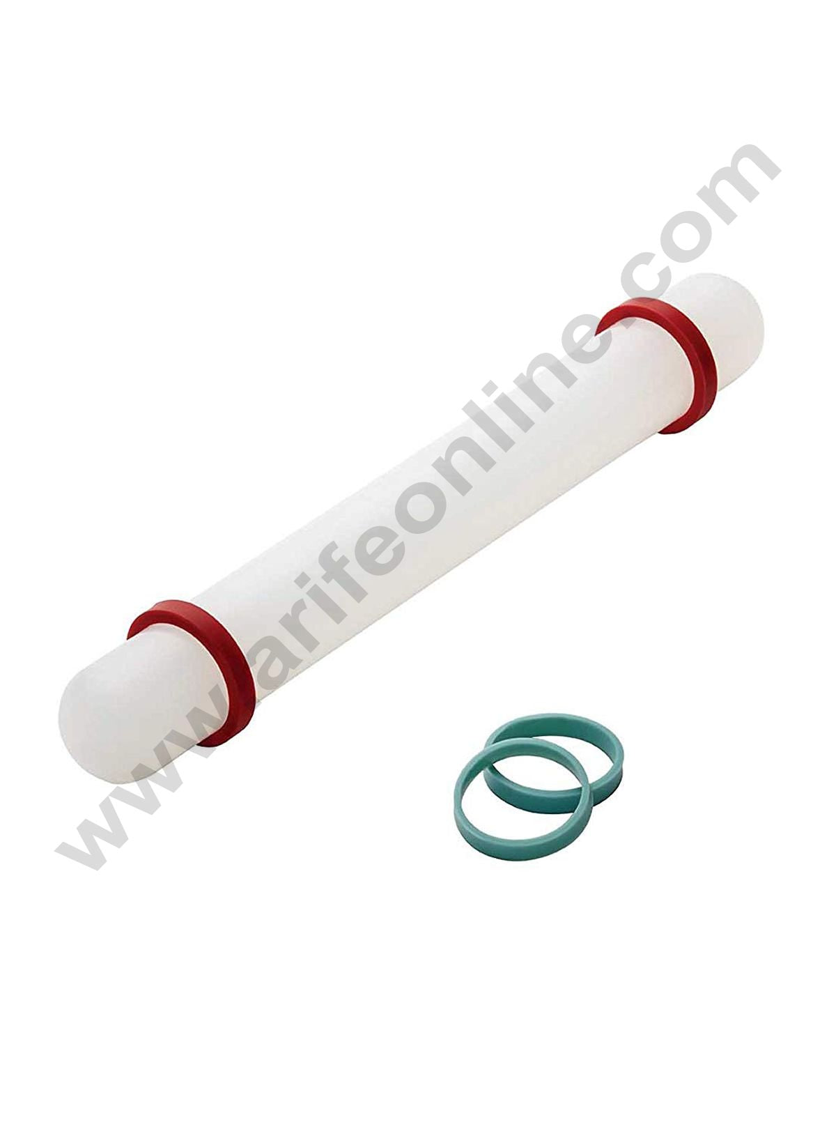 Cake Decor Gum Paste Rolling Pin with 2 Guides,9 inch