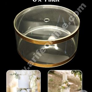 CAKE DECOR™ Round FILL-A-TIER Cake Spacer 8" X 4" Acrylic Clear Cake Display Spacer