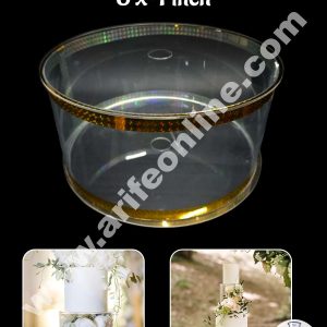 CAKE DECOR™ Round Cake Spacer 8" X 4" Acrylic Clear Cake Display Spacer
