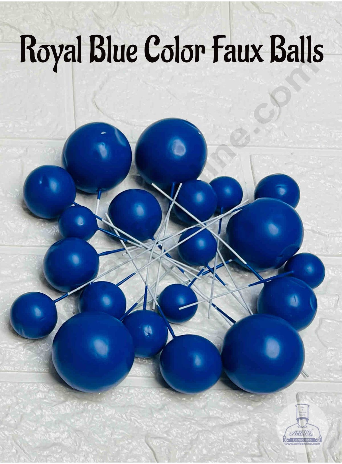 CAKE DECOR™ Royal Blue Color Faux Balls Topper For Cake and Cupcake Decoration - 20 pcs Pack ( SB-RBlue-20 )