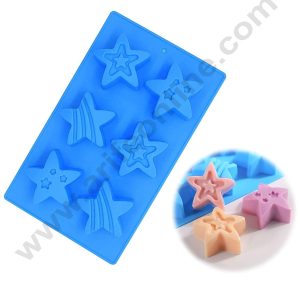 CAKE DECOR™ 6 Cavity Cute Star Shape Silicone Chocolate Mould ( SBSM-7068)
