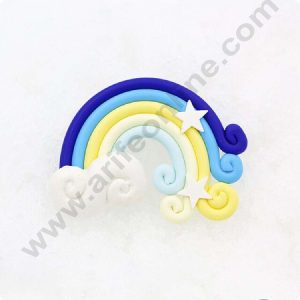 CAKE DECOR™ 1 Pieces Multi Colour Rainbow Cloud Star Cake Toppers (SBRainbow-009) - Small