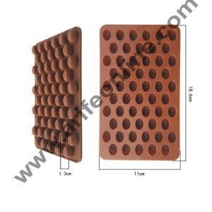 Cake Decor Silicon 55 Cavity Coffee Beans Brown Chocolate Mould, Ice Mould, Chocolate Decorating Mould