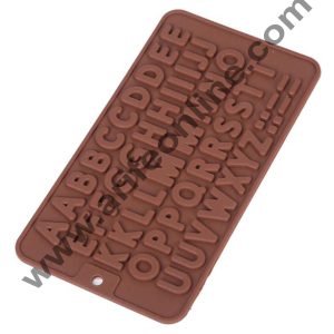 Cake Decor 51-Cavity A to Z Alphabets Shape Silicone Brown Chocolate Moulds