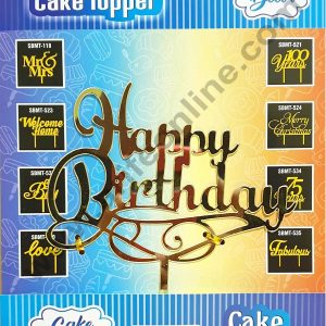 Cake Decor Mirror Shimmer Shining Acrylic Cake Topper Happy Birthday