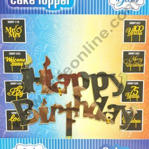Cake Decor Mirror Shimmer Shining Acrylic Cake Topper Happy Birthday