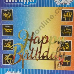 Cake Decor Mirror Finshing Acrylic Cake Topper Happy Birthday