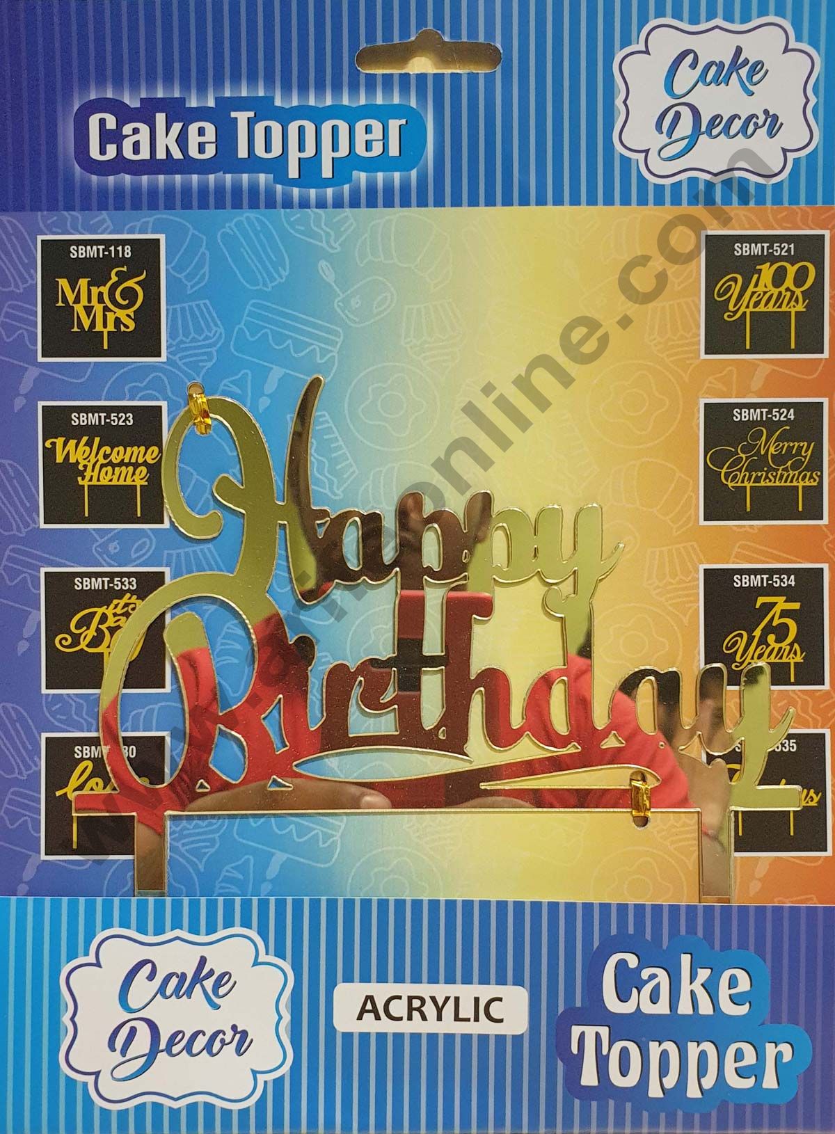 Cake Decor Mirror Finshing Acrylic Cake Topper Happy Birthday