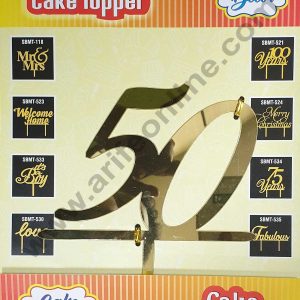 Cake Decor Mirror Shimmer Shining Acrylic Cake Topper Number 50