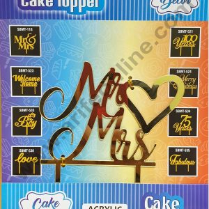 Cake Decor Mirror Shimmer Shining Acrylic Cake Topper Mr And Mrs