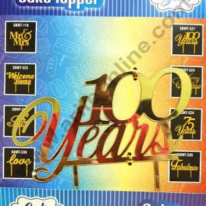 Cake Decor Mirror Shimmer Shining Acrylic Cake Topper 100 Years