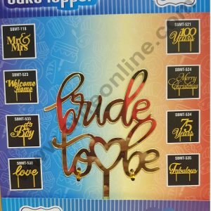 Cake Decor Mirror Shimmer Shining Acrylic Cake Topper Bride To Be