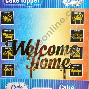 Cake Decor Mirror Shimmer Shining Acrylic Cake Topper Welcome Home