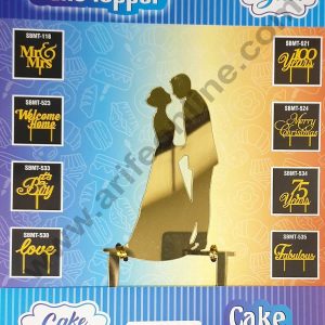 Cake Decor Mirror Shimmer Shining Acrylic Cake Topper Wedding Couple