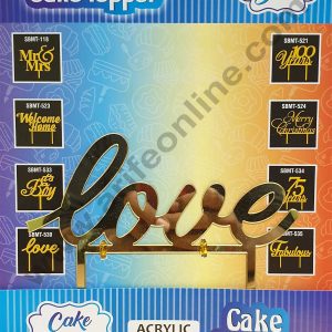 Cake Decor Mirror Shimmer Shining Acrylic Cake Topper Love