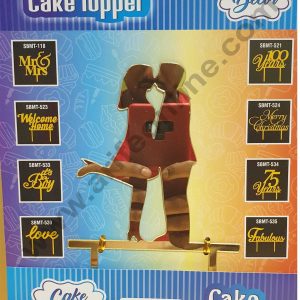 Cake Decor Mirror Shimmer Shining Acrylic Cake Topper Kissing Couple