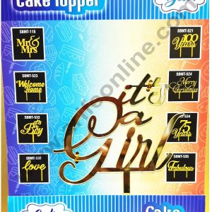 Cake Decor Mirror Shimmer Shining Acrylic Cake Topper its a Girl