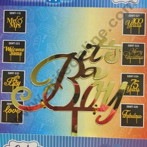 Cake Decor Mirror Shimmer Shining Acrylic Cake Topper its a Boy