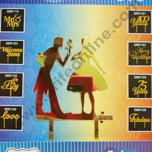 Cake Decor Mirror Shimmer Shining Acrylic Cake Topper Proposing Couples