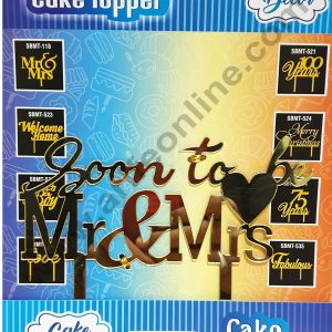 Cake Decor Mirror Shimmer Shining Acrylic Cake Topper Soon To Be Mr and Mrs