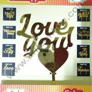 Cake Decor Mirror Shimmer Shining Acrylic Cake Topper Love You