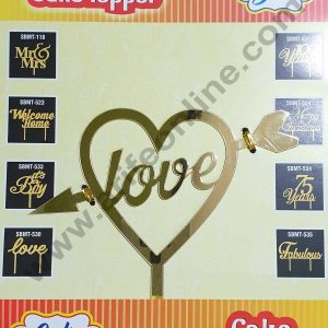 Cake Decor Mirror Shimmer Shining Acrylic Cake Topper Love Heart