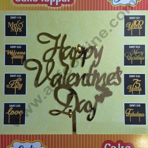 Cake Decor Mirror Shimmer Shining Acrylic Cake Topper Happy Valentines Day