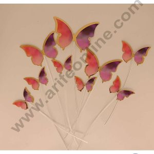 CAKE DECORβ’ 10 Pcs Imported Pink Purple Cloudy Theme Butterfly Paper Topper for Cake & Cupcake Decoration (SBMT-PT-IMP-009)