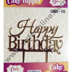 Cake Decor Mirror Finshing Acrylic Cake Topper Happy Birthday