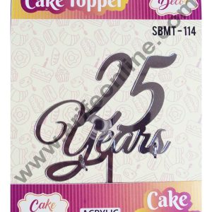 Cake Decor Mirror Finshing Acrylic Cake Topper 25 Years